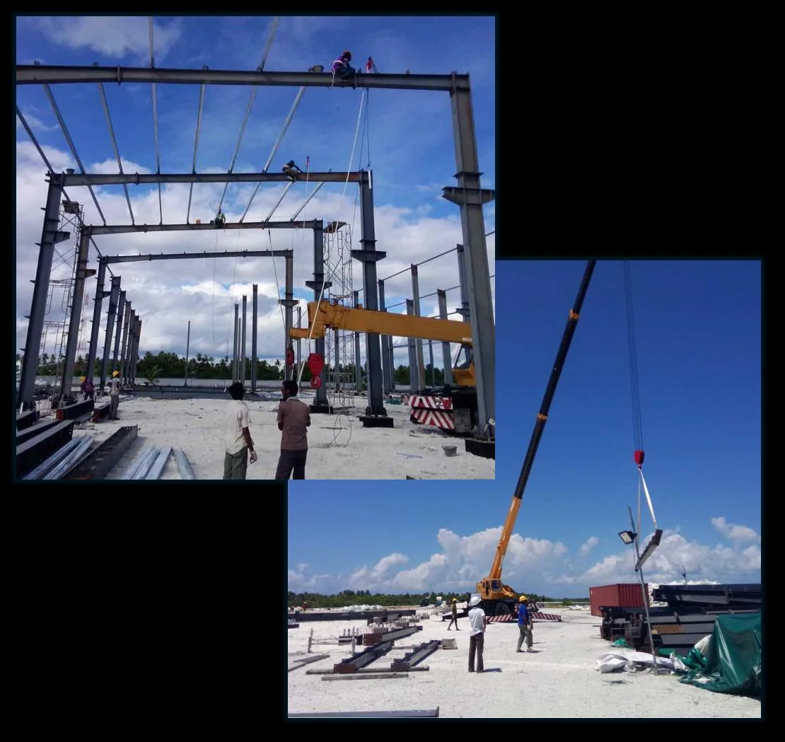 Atelier en structure métallique aux Maldives