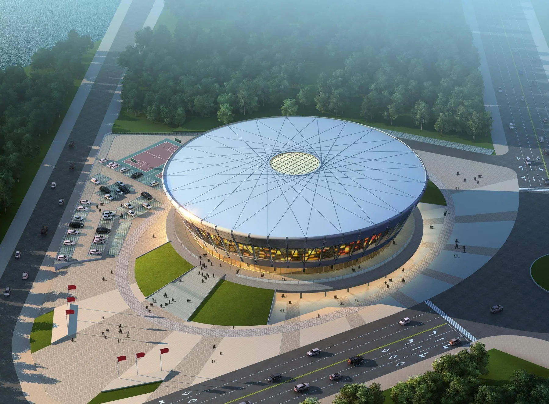 Structure spatiale / treillis pour stade